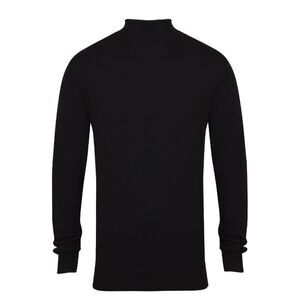 Henbury Mens Roll Neck Sweatshirt / Black